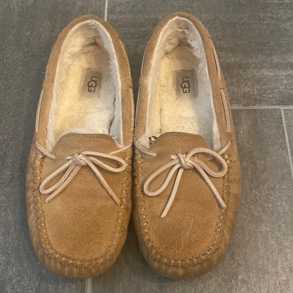 UGG moccasins, size 8, tan